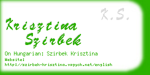 krisztina szirbek business card